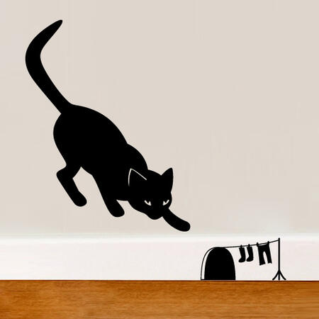 Wallsticker Caccia Gatto & Topo - Adesivo Muro