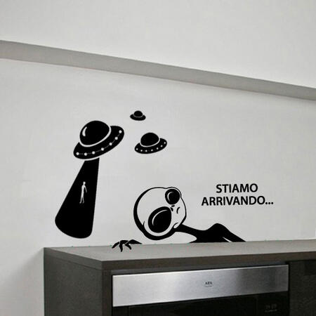 Wallsticker Ufo Stiamo Arrivando - Adesivo Muro