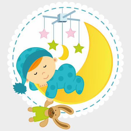 Adesivi Cameretta Bambini Buonanotte Bimbo Luna Orsacchiotto