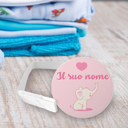 Portaciucco personalizzato con nome (Elefantino) - Bambina