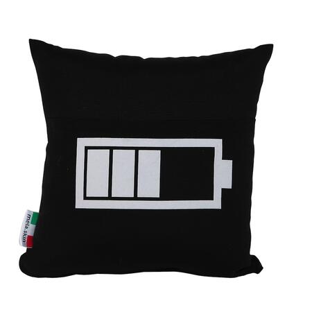 Cuscino Battery Nero/Bianco  - Mela.Skin Pillow