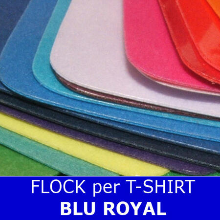 Termo Adesivo FLOCK Blu Royal- Altezza Fissa 50 cm